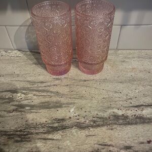 Drinking glasses.
